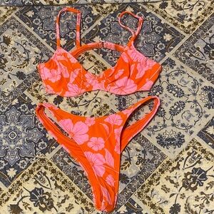 Wild Fable Orange and Pink Bikini Set
